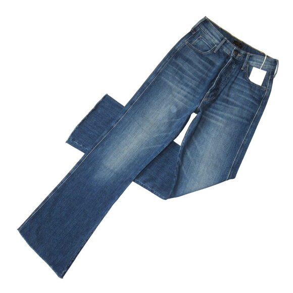 NWT Mother The Tripper Weekender Fray in Just One Sip Stretch Flare Jeans 24 - Picture 1 of 9